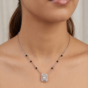 Luxury 925 Silver Mangalsutra with Antique Diamond Design